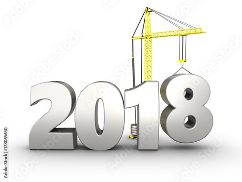 3d 2018 year silver sign