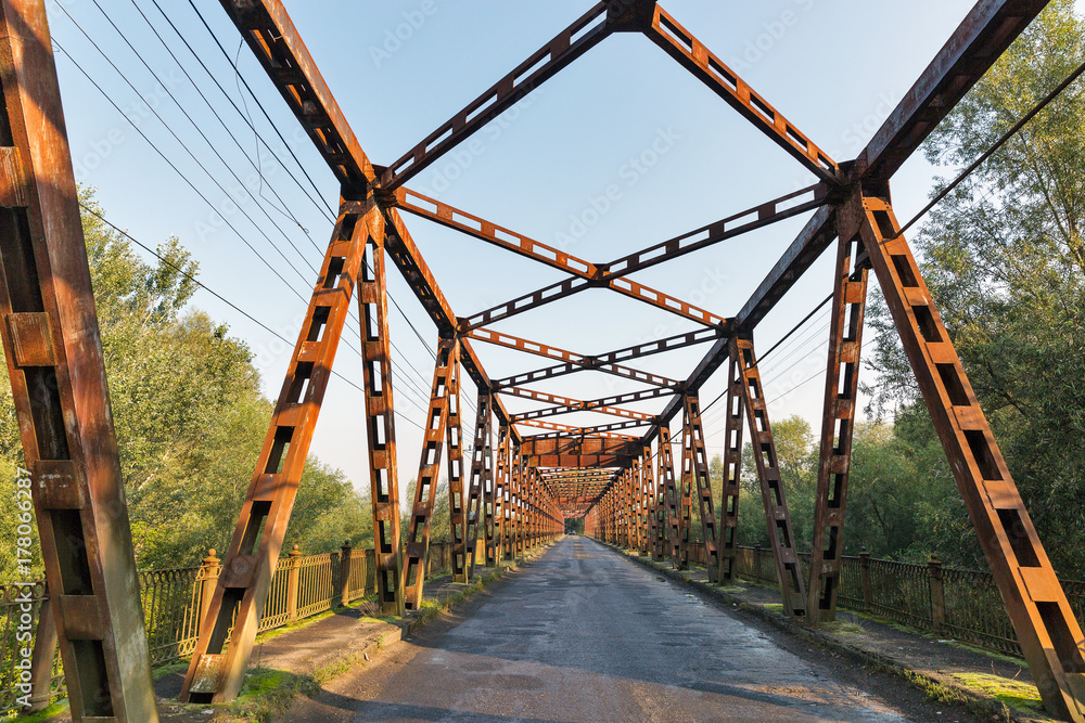 Old bridge over Tisa river in Vylok, Ukraine. Old bridge over Tisa river in Vylok, Ukraine.