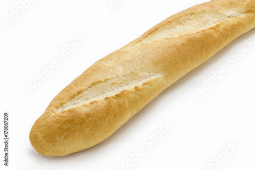 French baguette isolated on white.