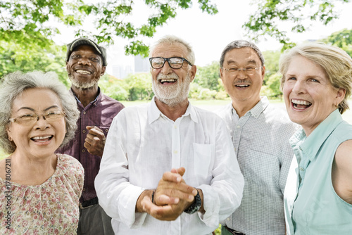 Group of Senior Retirement Friends Happiness Concept photo