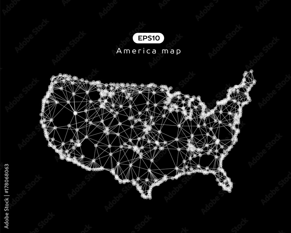 Obraz premium Vector abstract illustration of USA map.