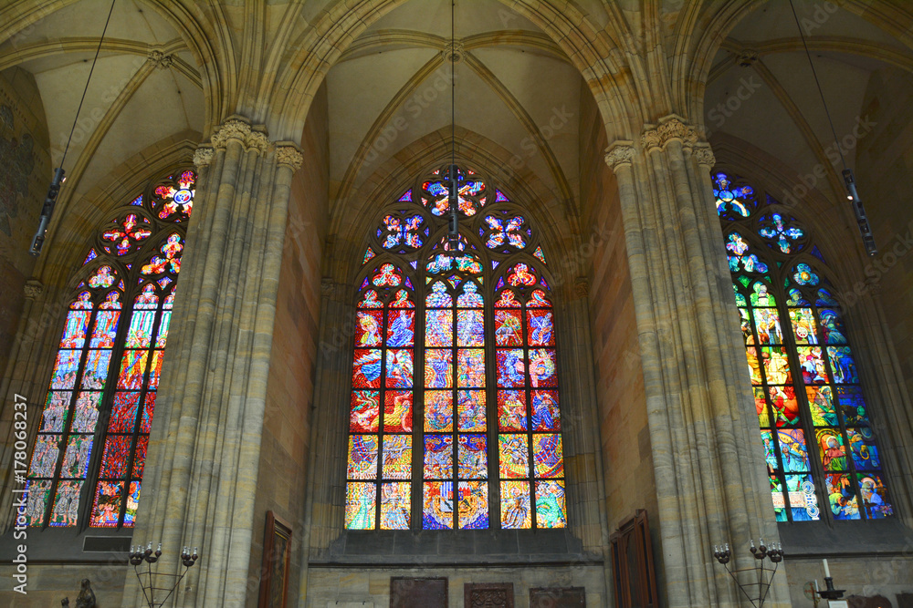 Stained glass windows cathedral