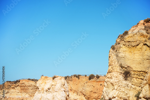 Beautiful rocky beach near the ocean.