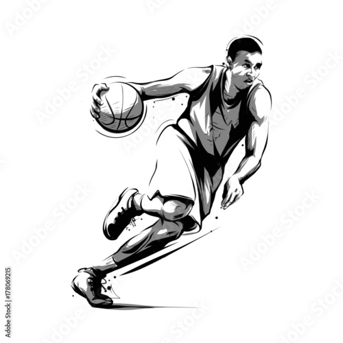 basketball player dribbling ball
