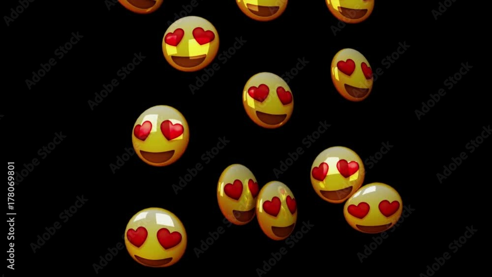 Emoji eyes with heart, soft bouncing and ALPHA channel Emoji eyes with heart, soft bouncing and ALPHA channel