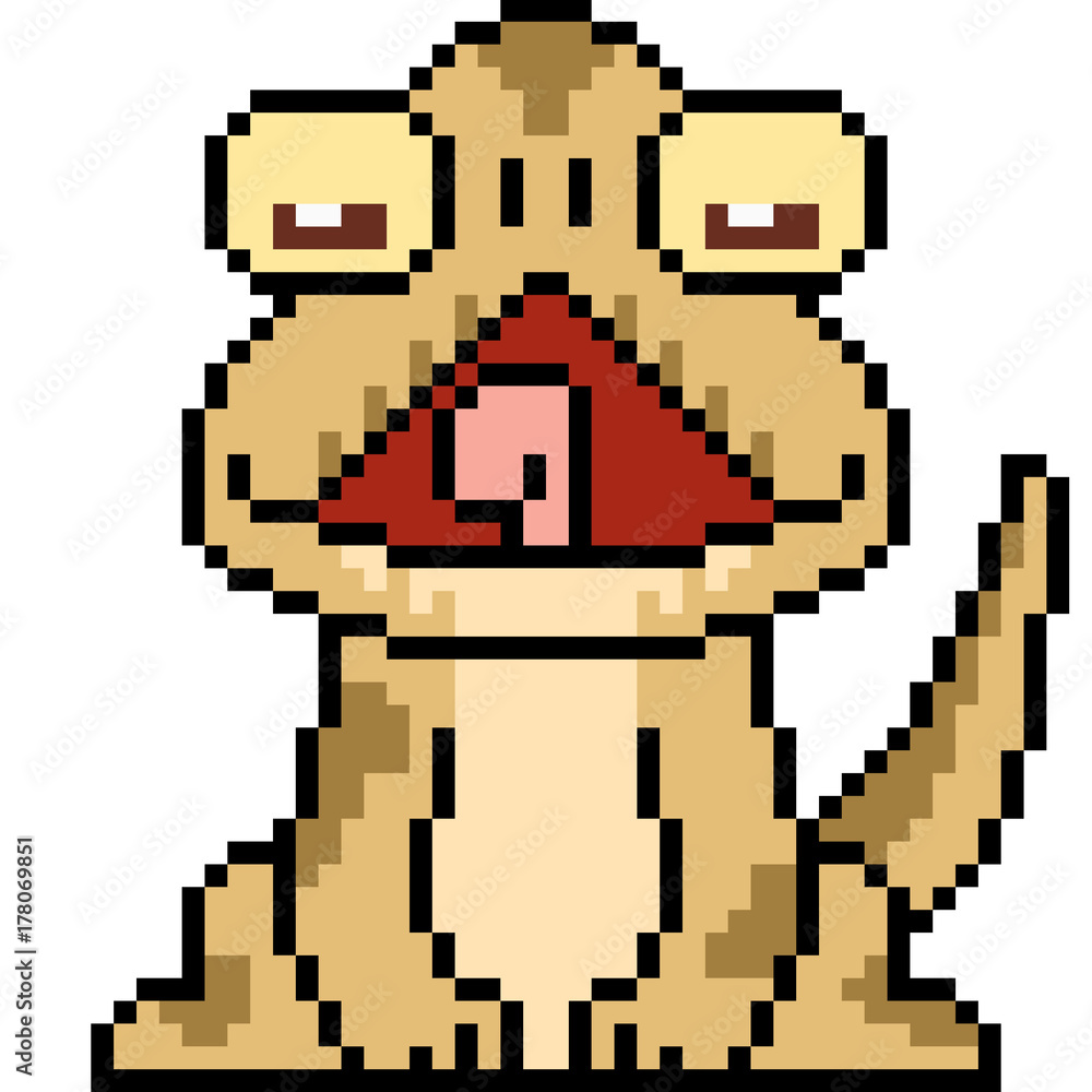 Fototapeta premium vector pixel art lizard