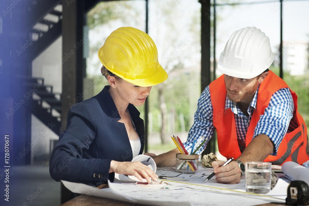 Woman engineer at site construction Woman engineer at site construction