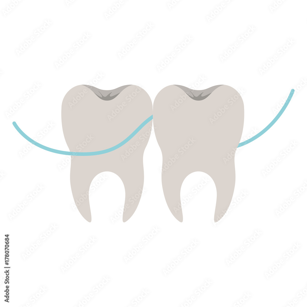 teeth cleaning with dental floss colorful silhouette teeth cleaning with dental floss colorful silhouette