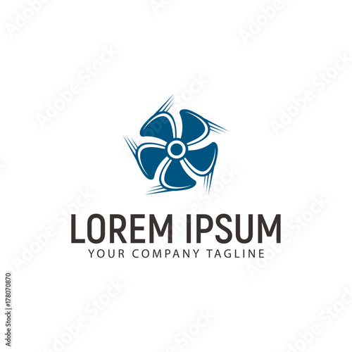 turbine fan logo design concept template