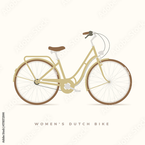 Womens Classic Dutch bike, vector illustration