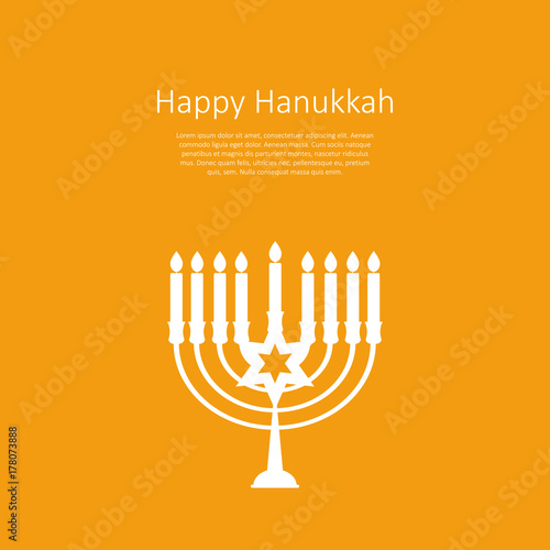 Happy Hanukkah, Jewish Holiday Background. Vector Illustration. Hanukkah is the name of the Jewish holiday.