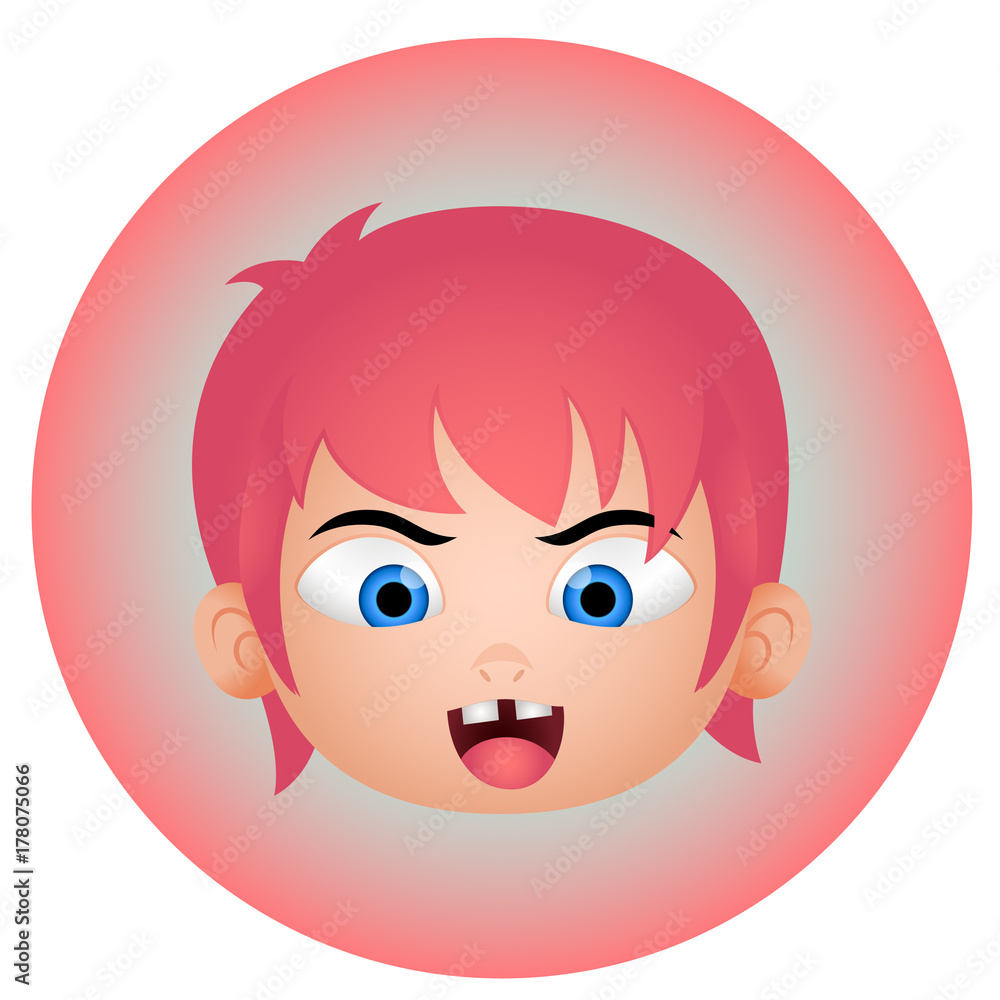 face flat cartoon