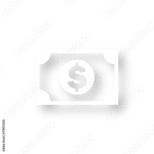 Icon mit Schatten - Geldschein Dollar