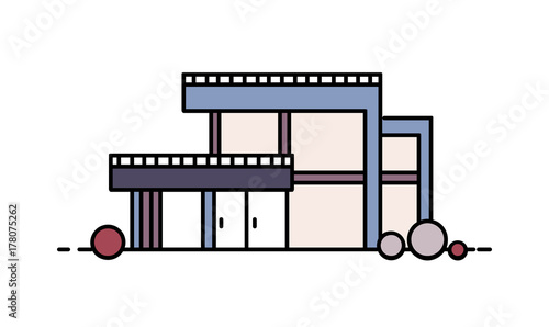 Living house built in contemporary architectural style. Modern building with ...