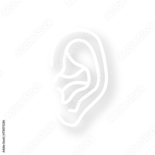 Icon mit Schatten - Ohr