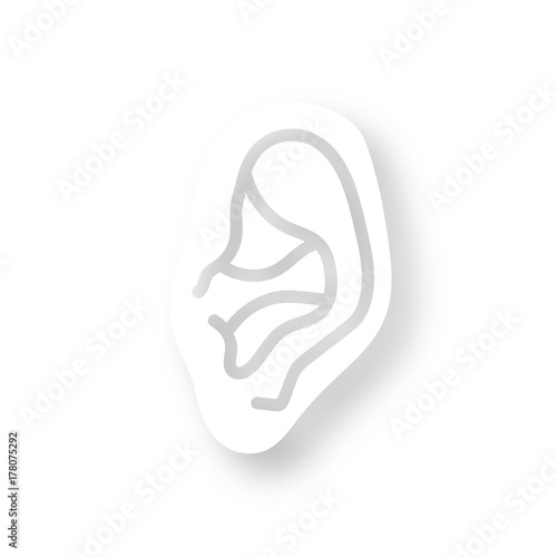 Icon mit Schatten - Ohr im Profil