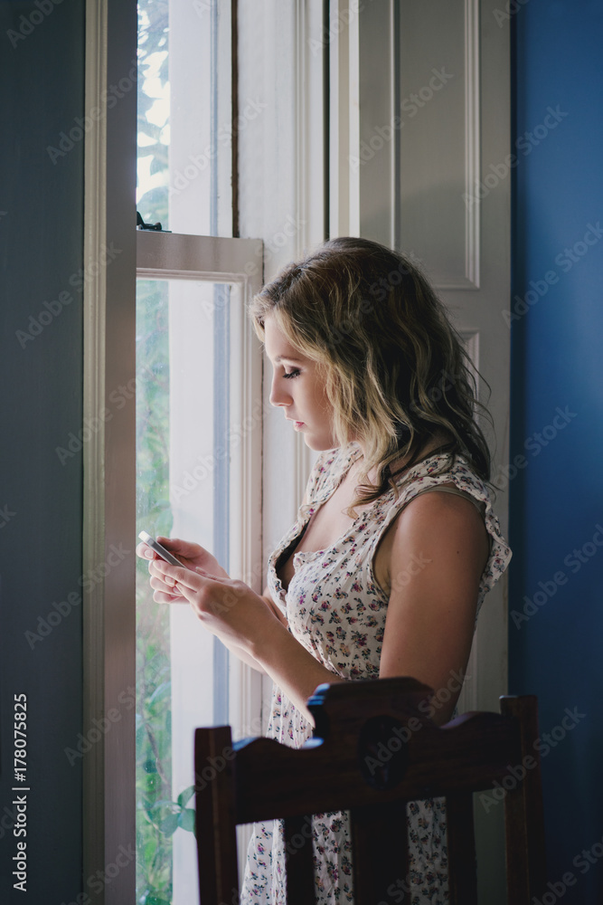 Beautiful Girl Using her Phone Beautiful Girl Using her Phone