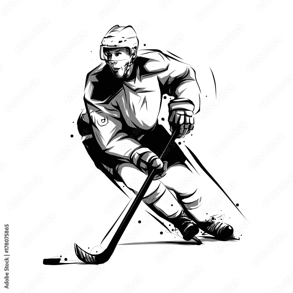 ice hockey player in action Stock Vector Adobe Stock