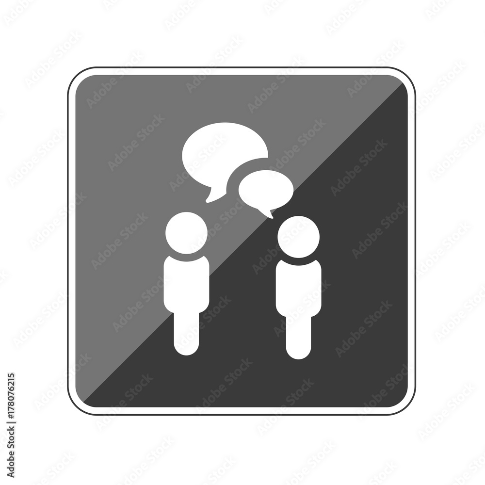 Menschen reden - Kommunikation - Reflektierender App Button Menschen reden - Kommunikation - Reflektierender App Button