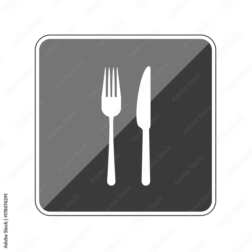 Fototapeta premium Gabel und Messer - Reflektierender App Button