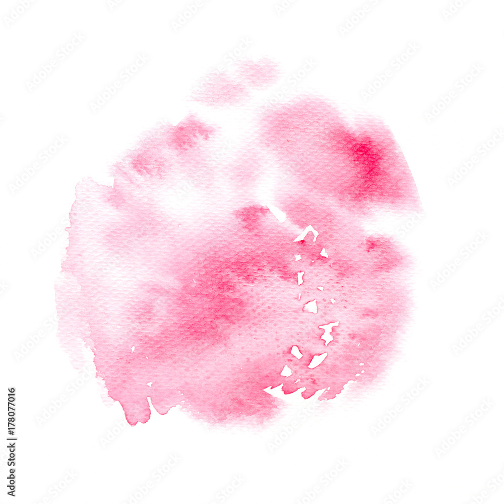 Red watercolor painting textured on white paper isolated on white background Red watercolor painting textured on white paper isolated on white background
