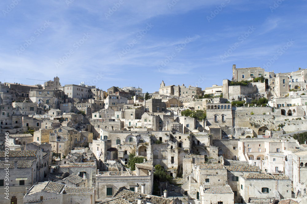Panorama of the city of Matera, in Italy