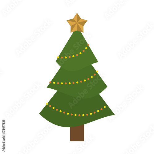tree with star on top christmas related icon image vector illustration design 