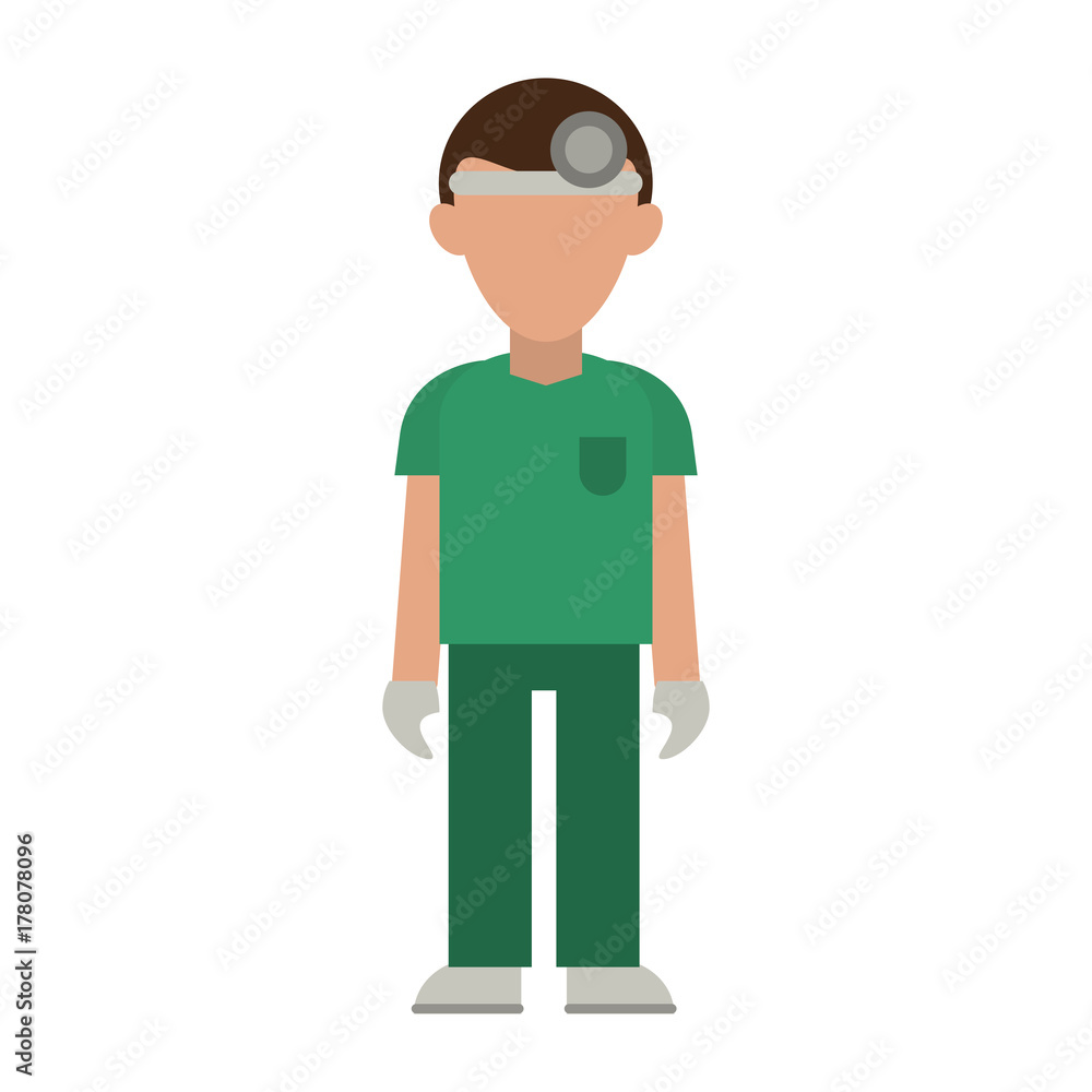 doctor in surgery uniform avatar full body icon image vector illustration design 