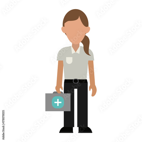 paramedic woman avatar icon image vector illustration design 