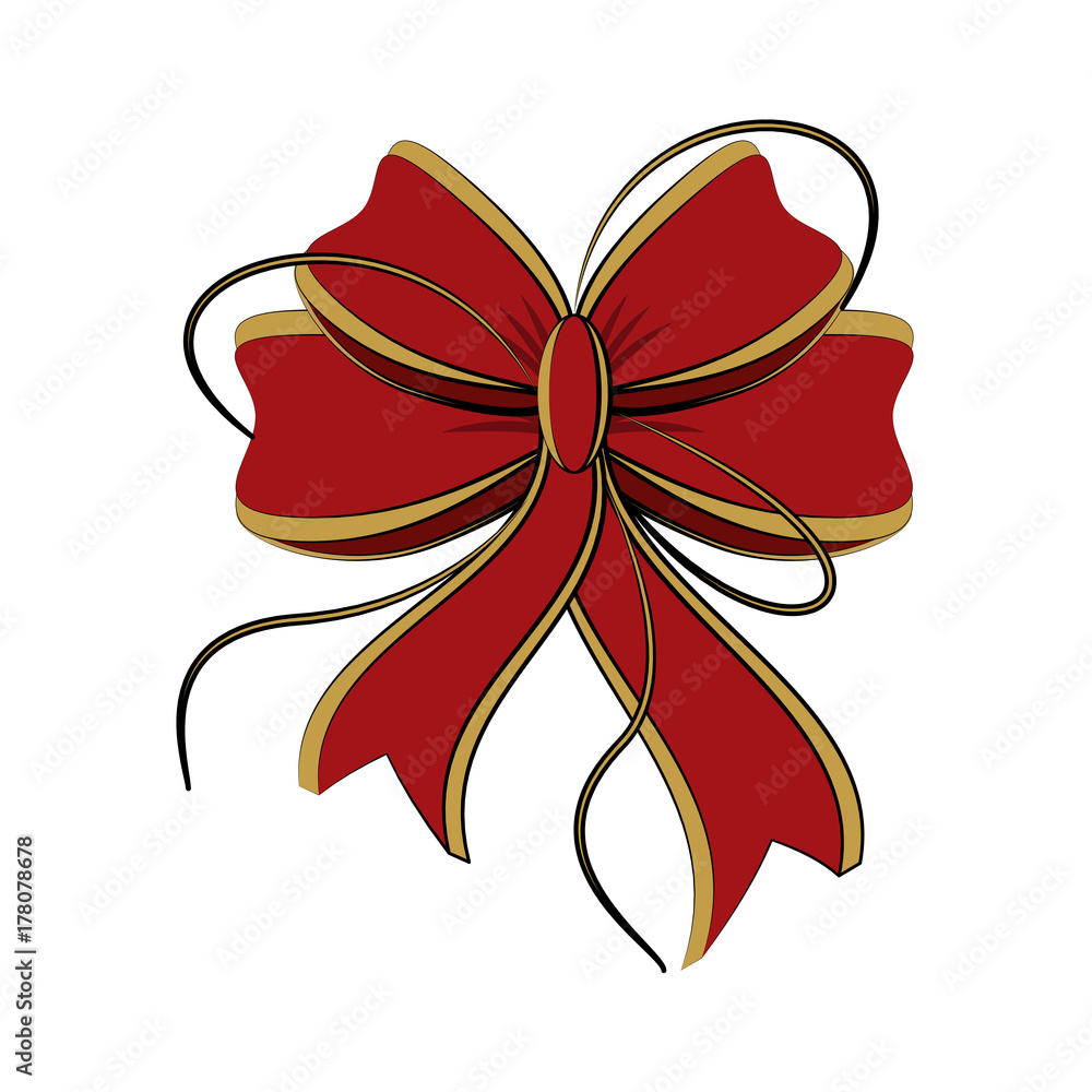 ribbon bow in red and gold christmas related icon image vector illustration design ribbon bow in red and gold christmas related icon image vector illustration design