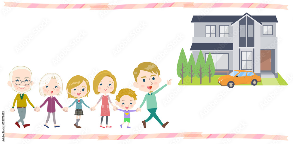 Hand holding family three generations White_Walking House tour Hand holding family three generations White_Walking House tour