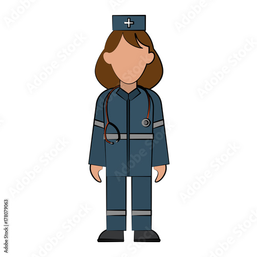 paramedic woman avatar icon image vector illustration design 