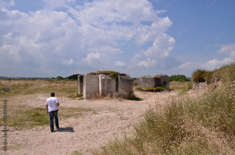 Obraz premium Vestiges defensifs allemands sur Utah Beach