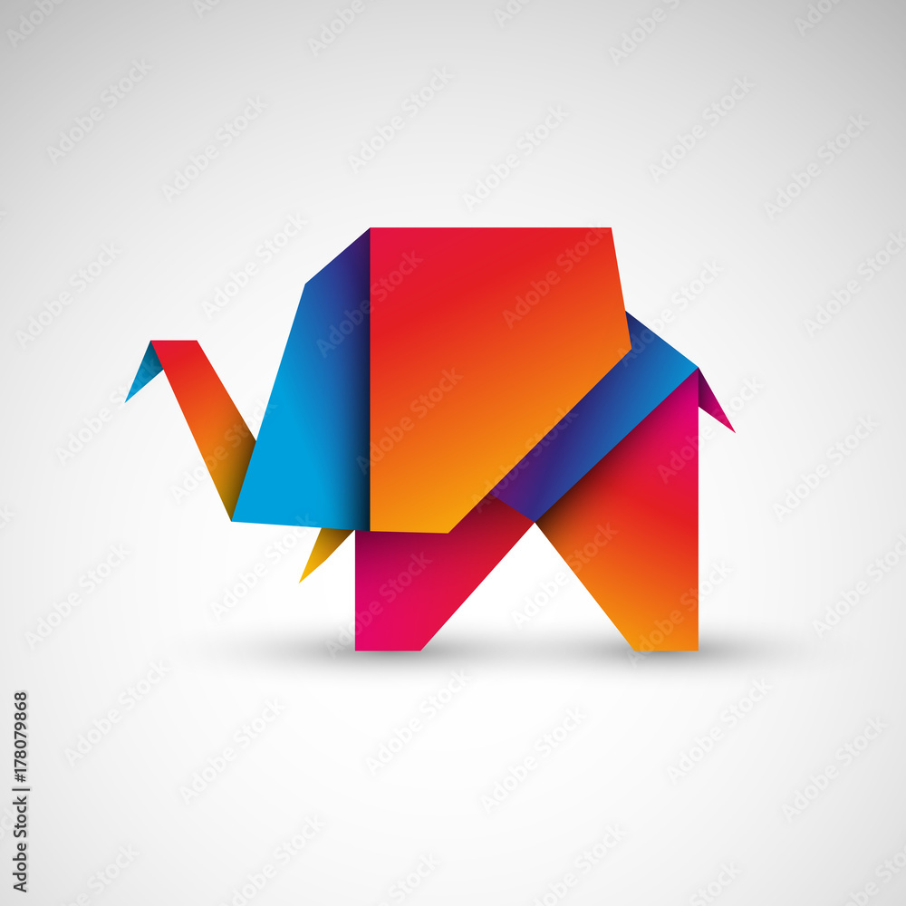 słoń origami wektor słoń origami wektor