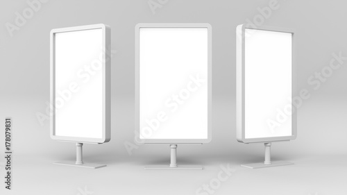3D rendering Outdoor Advertising Stand Display Lightboxes Isolated