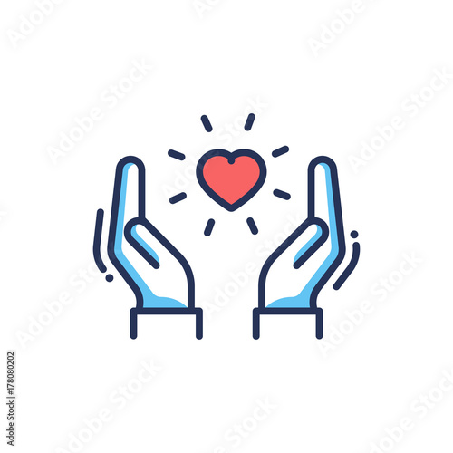 Orphans Help - modern vector line design icon.