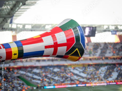 Vuvuzela Horn at Soccer Match (Football World Cup 2010 Game) in South Africa