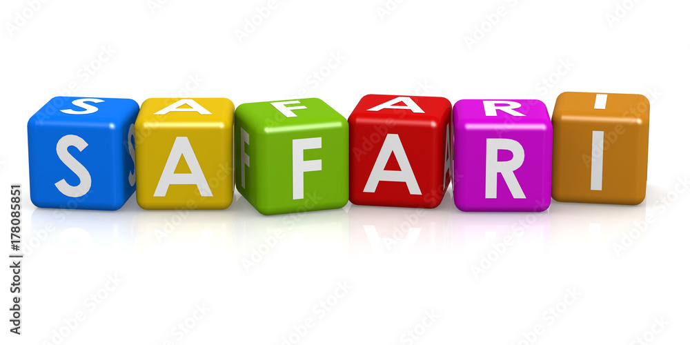 Square Cube with safari word Square Cube with safari word