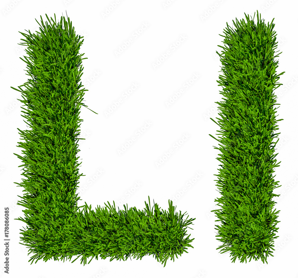 Letter of grass alphabet. 3d illustration Stock Illustration | Adobe Stock