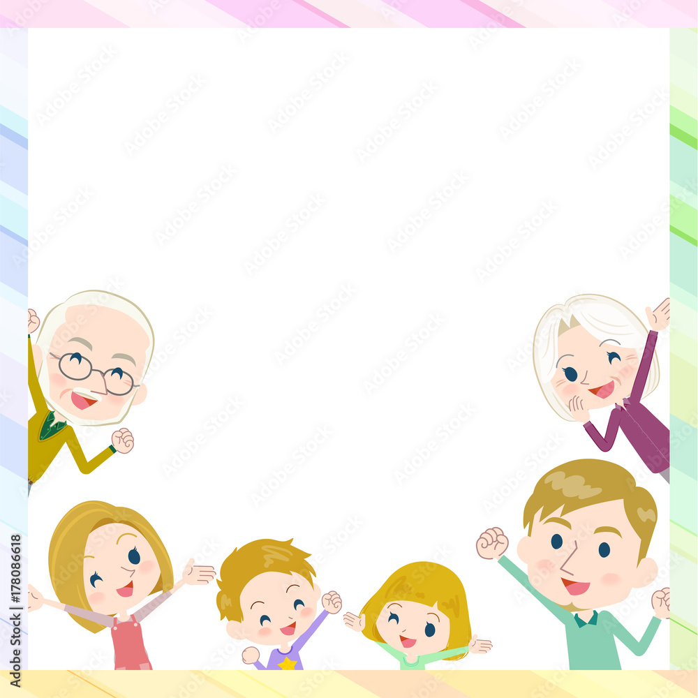 family three generations White_gather in frame family three generations White_gather in frame