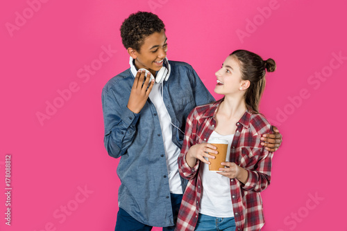 embracing teen couple