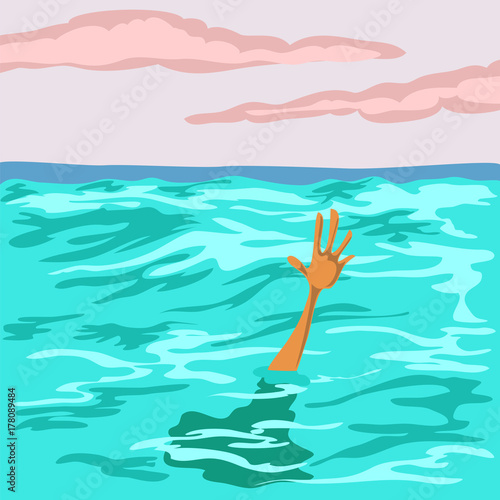 the man drowns in the sea