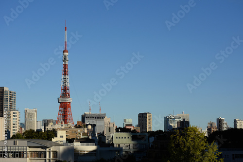 晴れ渡る東京の空（台風一過）・日本の東京都市景観「港区方面を望む」