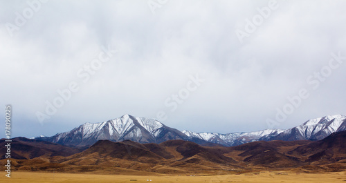 The snow capped mountains at western Chinese