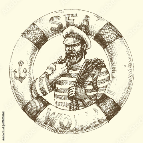 Sailor graphic portrait