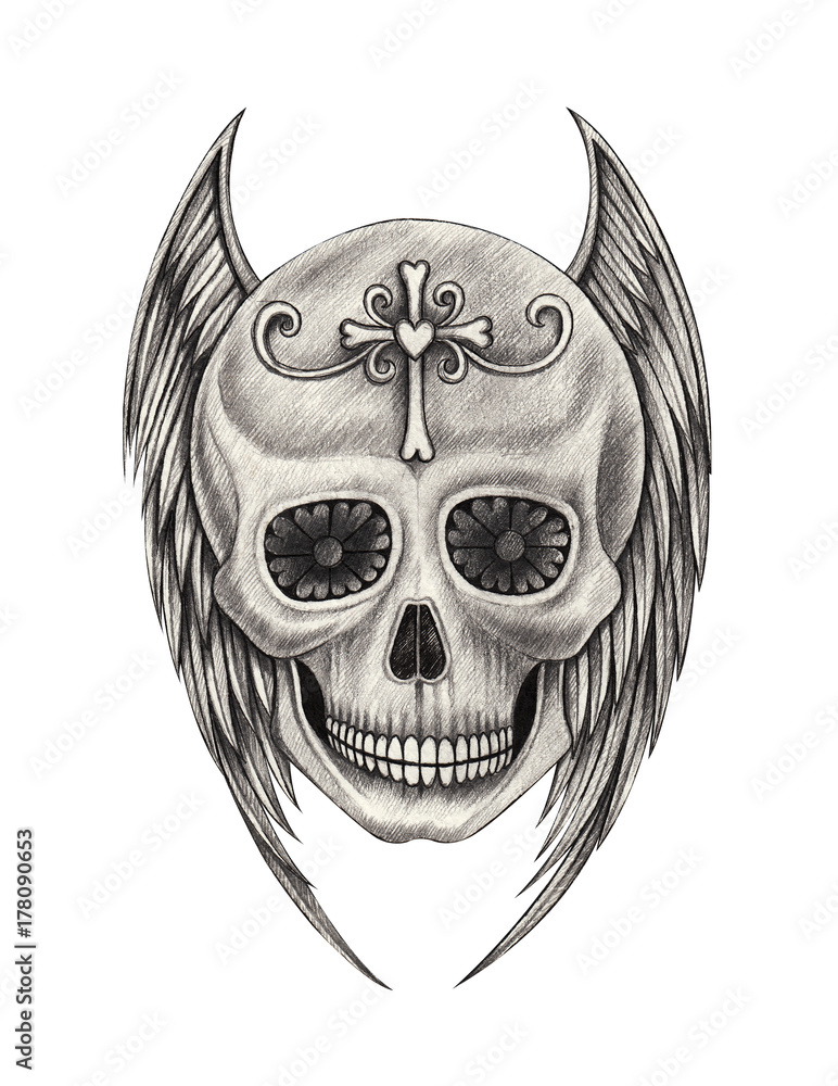 Skull Angel Wings Tattoos
