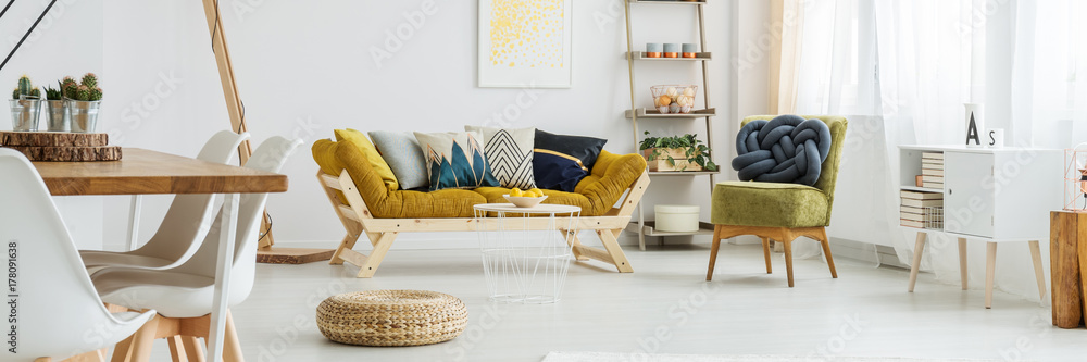 Colorful pillows on sofa Stock Photo | Adobe Stock