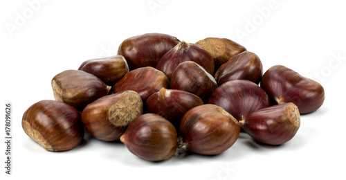 chestnuts on white background