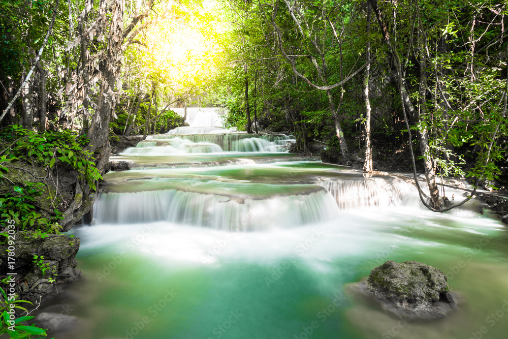 Huay mae khamin waterfall Beautiful view Huay mae khamin waterfall Beautiful view