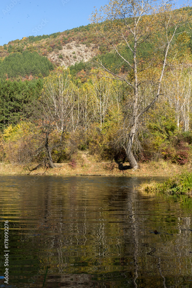 Autumn Landscape of Iskar River near Pancharevo lake, Sofia city Region, Bulgaria Autumn Landscape of Iskar River near Pancharevo lake, Sofia city Region, Bulgaria
